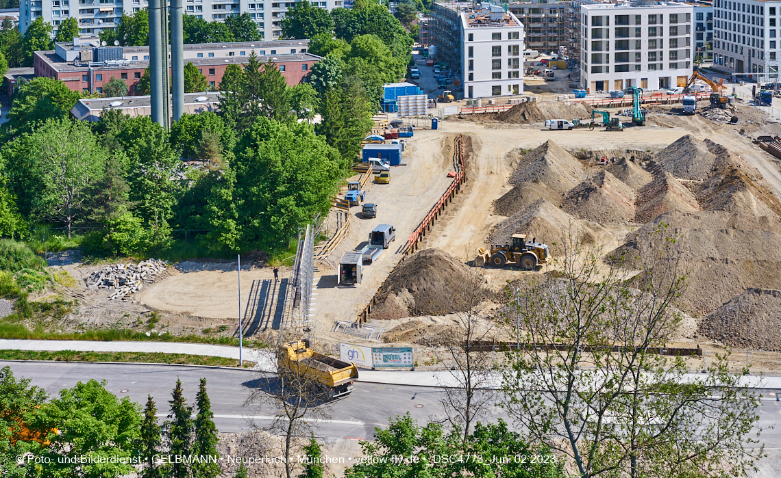 02.06.2023 - aktuelle Fotos von der Baustelle Alexisquartier in Neuperlach in München